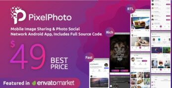 PixelPhoto Android- Mobile Image Sharing & Photo Social Network Application v2.5