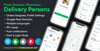 Delivery Person for Food, Grocery, Pharmacy, Stores React Native – WordPress Woocommerce App v2.3.0