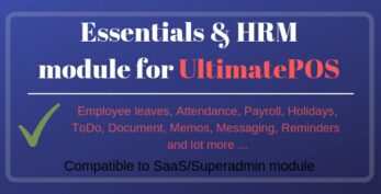 Essentials & HRM (Human resource management) Module for UltimatePOS (With SaaS compatible) v5.1