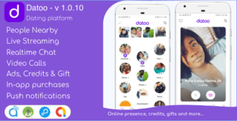 Datoo v1.0.10 – Dating platform with Live Steaming and Video calls + Admin Panel