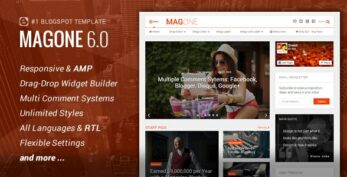 MagOne v.6.9.63 Responsive News & Magazines Blogger Template