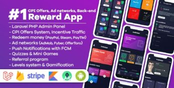 Premium Rewards App v3.0 – CPI Offers System & Rewards App & HTML5 Mini Games + PHP Laravel Admin Panel