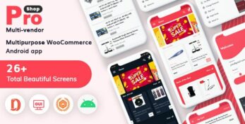 ProShop v13.0 Dokan Multi Vendor - Android E-commerce Full App for Woocommerce