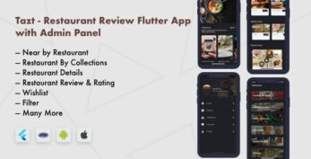 Tazt v1.0.0 – Restaurant Review Flutter App with Admin Panel