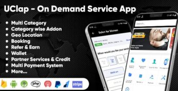 UClap v1.3 – On Demand Home Service App | UrbanClap Clone | Android App with Interactive Admin Panel