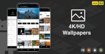 4K/HD Wallpaper Android App v3.2 – ( Auto Shuffle + Gif + Live + Admob + Firebase Noti + PHP Backend)