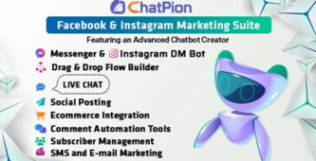 ChatPion v9.3.4 – AI Chatbot for Facebook, Instagram, eCommerce, SMS/Email & Social Media Marketing (SaaS)