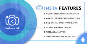 Instasocial v1.0 – An Instagram like social media app with creative filters and editing tools