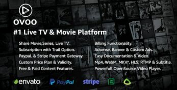 OVOO v3.3.2 – Live TV & Movie Portal CMS with Membership System