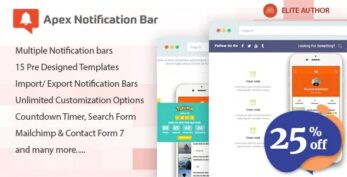 Apex Notification Bar – Responsive Notification Bar Plugin for WordPress