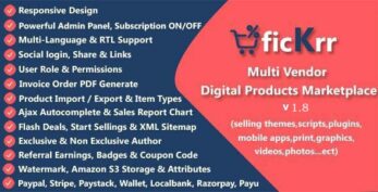 ficKrr v4.3 – Multi Vendor Digital Products Marketplace With Subscription