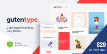 Gutentype 100% Gutenberg WordPress Theme for Modern Blog