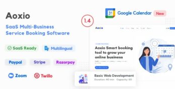 Aoxio v2.2 – SaaS Multi-Business Service Booking Software