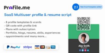 Profile.me v2.0 – Saas Multiuser Profile Resume & Vcard Script