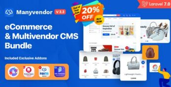 Manyvendor v3.3 – eCommerce & Multi-vendor CMS Bundle