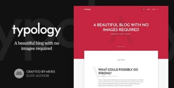 Typology – Text Based Minimal WordPress Blog Theme