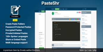 PasteShr v3.2.5 – Text Hosting & Sharing Script