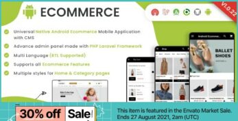 Android Ecommerce - Universal Android Ecommerce / Store Full Mobile App with Laravel CMS v1.0.21