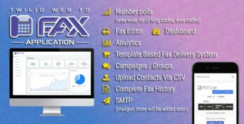 Twilio WEB To Fax Machine System Application PHP Script v1.2