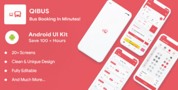 QIBus v2.0 – Bus booking android app ui template – Kotlin
