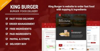 King Burger v1.3 – Restaurant Food Ordering website with Ingredients In Laravel