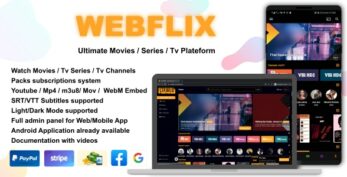 WebFlix v1.6 – Movies – TV Series – Live TV Channels – Subscription