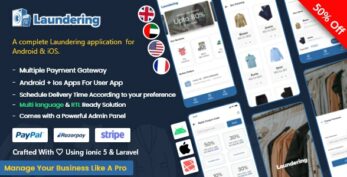 Laundry Android App + Laundry iOS App | Ionic 5 | Full Solution (5 November 20)