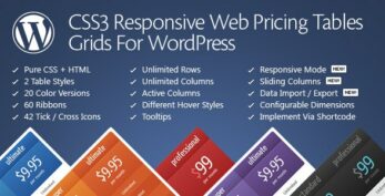 CSS3 Responsive WordPress Compare Pricing Tables
