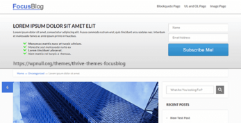 Thrive Themes Focusblog WordPress Theme