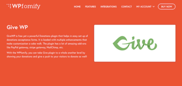 WPFomify GIVE Addon