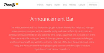 Themify Announcement Bar