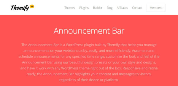 Themify Announcement Bar