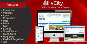 vCity v2.8 – Online Browser Game Engine