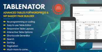 Tablenator – Advanced Tables for Visual Composer