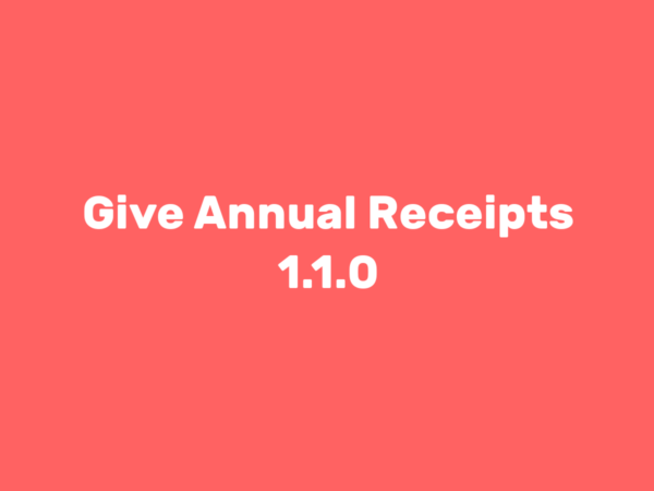 Give – Annual Receipts