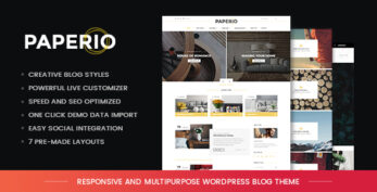 Paperio v2.6 – Responsive and Multipurpose WordPress Blog Theme