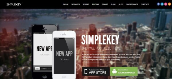 SimpleKey v2.5.6 – One Page Portfolio WordPress Theme