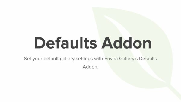 Envira Gallery – Defaults Addon