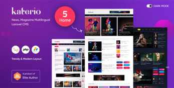 Katerio v1.0.8 – News, Magazine Multilingual Laravel CMS