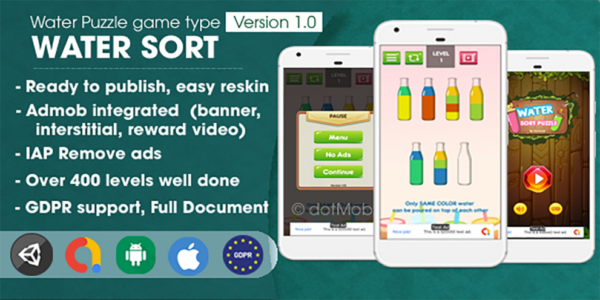 Water Sort Puzzle v1.2 – Unity Complete Project