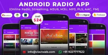 Android Radio App (Online Radio, Streaming, M3U8, M3U, MP3, PLS, AAC, FM) v5