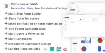 Prime Laravel Saas v1.0.6 – Form builder, Users, Role, Permissions & Settings