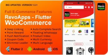 RevoSHOP v6.5.5 – eCommerce / Woocommerce Flutter Android iOS App – Fashion Electronic Gadget Grocery Other