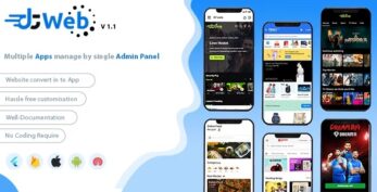 DTWeb v1.2 Convert Website to a Flutter App | multiple webapp supprot | Laravel admin panel