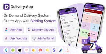 Delivery App v27.0 – On Demand Delivery System Flutter App with bidding system | Courier App
