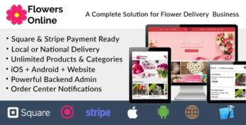 #1 Flowers Florists v6.1 Floristry Online Bouquet Ordering System iOs + Android + Onwer App + Web + Admin