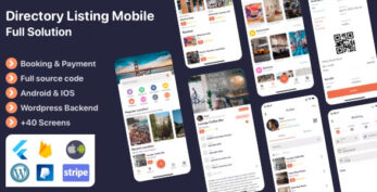 Listar FluxPro v1.3.4 – Flutter mobile directory listing & booking – WordPress Backend