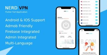 Nerd VPN v6.0.2 – Flutter VPN Android Full Application with IAP, Integrated with Backend and Admin Panel
