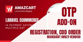 OTP add-on | AmazCart Laravel Ecommerce System CMS v1.4
