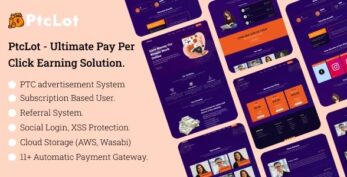PtcLot – Ultimate Pay Per Click Earning Solution v1.0 #